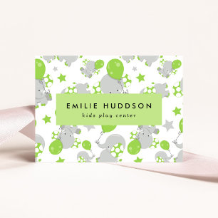 Carte De Visite Eléphants mignons, Centre de jeux pour enfants, Ce