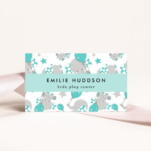 Carte De Visite Eléphants mignons, Centre de jeux pour enfants, Ce