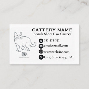 Carte De Visite Élevage de British Shorthair Personnalisable