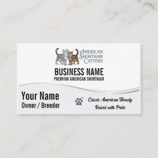 Carte De Visite Élevage de chats américains à poil court minimalis