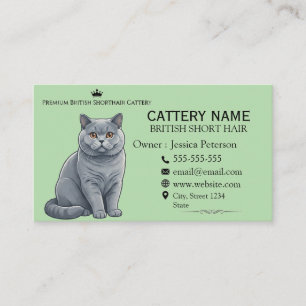 Carte De Visite Élevage de chats britanniques à poil court bleus é