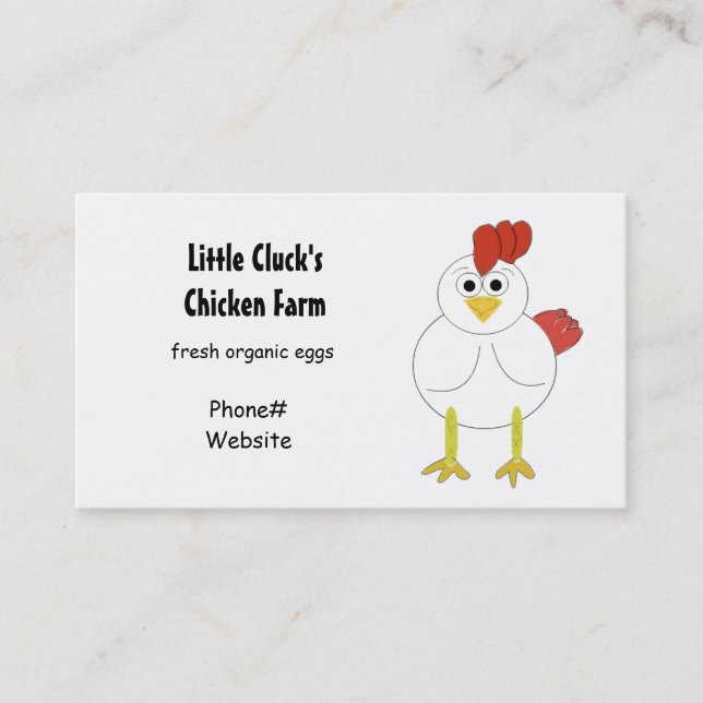 Carte De Visite Élevage de poulets (Devant)