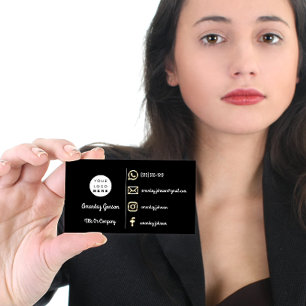 Carte De Visite Élever votre marque avec logo personnalisé Social 