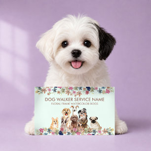 Carte De Visite Éleveur de chien responsable aquarelle chiot