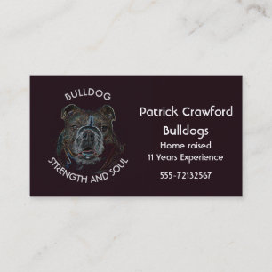 Carte De Visite Éleveur de chiens et formation de bouledogue