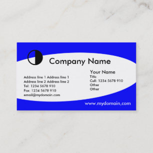 Carte De Visite Éliptique - Bleu