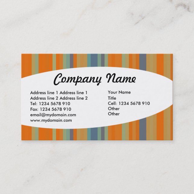 Carte De Visite Éliptique - Stripes 05 (Devant)