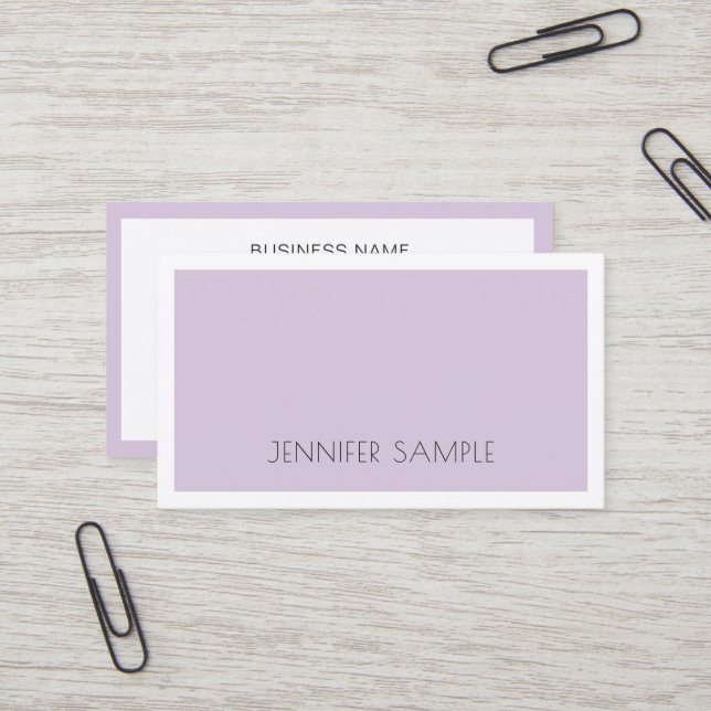 Carte De Visite Elite Simple Design tendance Violet violet violet  (Devant/Arrière en situation)