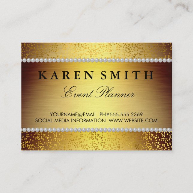 Carte De Visite Elite VIP Luxe Golden / Gold Speckles (Devant)