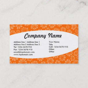Carte De Visite Elliptique - Floral orange