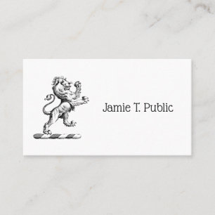 Carte De Visite Emblème de crête de lion héraldique debout