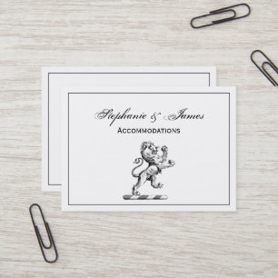 Carte De Visite Emblème de crête de lion héraldique debout