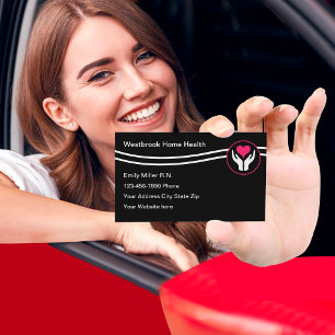 Carte De Visite Emblème du coeur de la santé à domicile