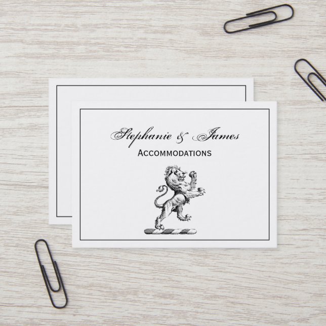 Carte De Visite Emblème héraldique du lion debout (Devant/Arrière en situation)