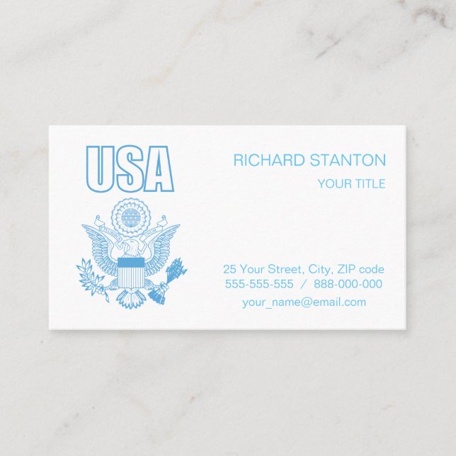 Carte De Visite emblème national des États-Unis (Devant)