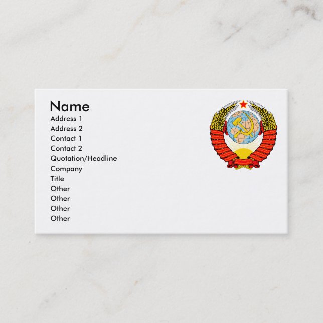 Carte De Visite Emblème soviétique (Devant)