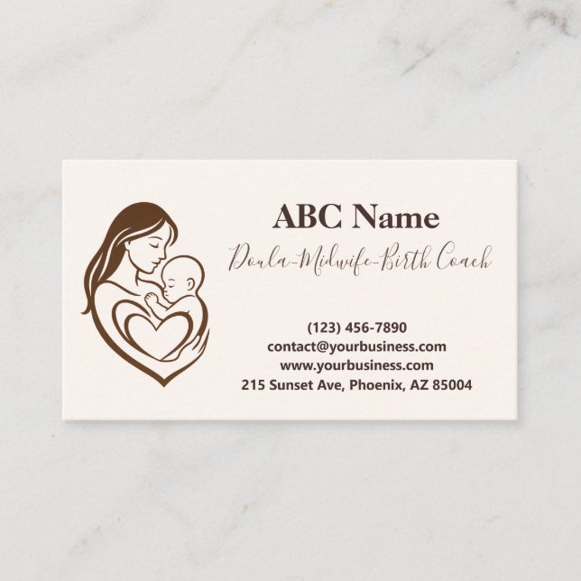 Carte De Visite Embrace de la mère Doula & Midwoman (Devant)