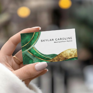 Carte De Visite Emerald Gold Mariage et Stylistes d'Événements