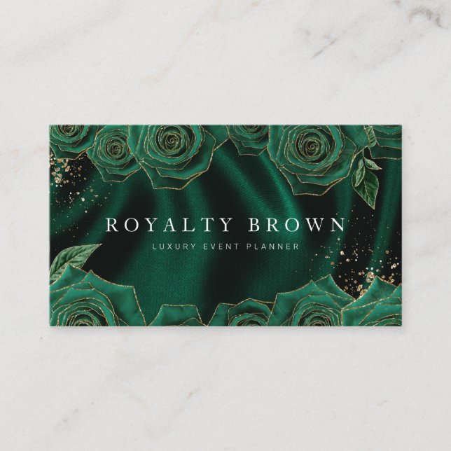 Carte de visite Emerald Green et Rose Gold (Devant)