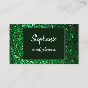 Carte De Visite Emerald Green Parties scintillant White Profession