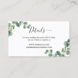 Carte De Visite Emerald Greenery Mariage Website Details Card