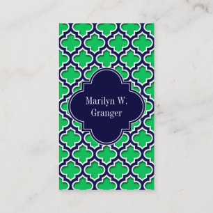 Carte De Visite Emerald Marine Marocaine #5DS Nom de marine Monogr