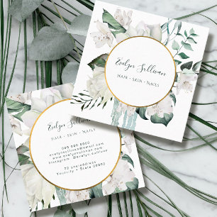 Carte de visite émeraude vert cercle or