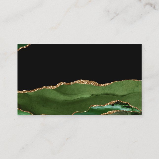 Carte De Visite Émeraude Vert Marbré Agate Pierre contemporaine (Devant)