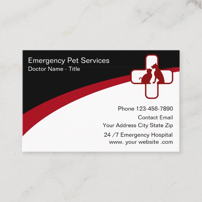 Carte De Visite Emergency Medical Pet Services (Devant)