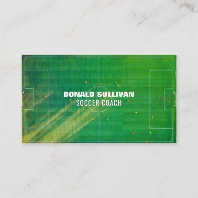 Carte De Visite Emplacement de football, joueur de football/entraî (Devant)