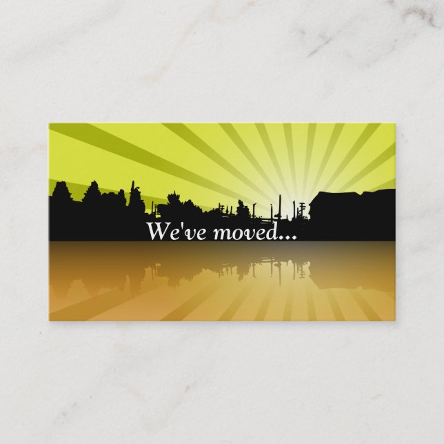 Carte De Visite Emplacement personnalisé Office juste déplacé (Devant)