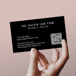 Carte De Visite Employé de société de code QR professionnel noir