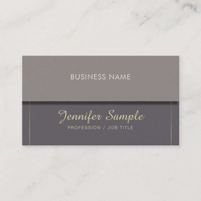 Carte De Visite Employeur Consultant Professionnel Plain Luxe Chic (Devant)