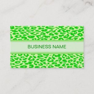 Carte De Visite Empreinte de léopard et vert citron vert
