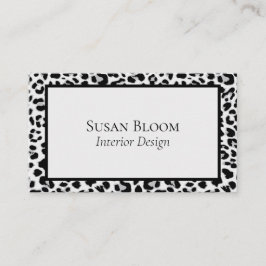 Carte De Visite Empreinte de léopard professionnel noir et gris