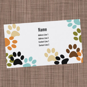 Carte de visite Empreinte de patte de chien