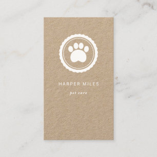Carte De Visite empreinte de patte de chien rustique