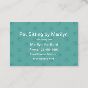 Carte De Visite Empreinte de patte Simple Pet Sitting Services