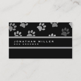 Carte De Visite Empreintes de pattes animaux | Noir et gris