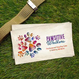 Carte De Visite Empreintes de pattes colorés amusants