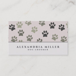 Carte De Visite Empreintes de pattes de chien rose pâle | Chien Gr