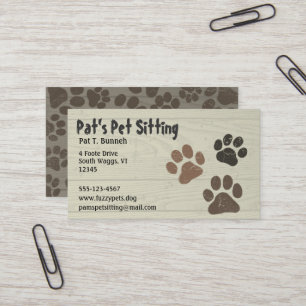 Carte De Visite Empreintes de pattes de chiens ou de chats Faux Bo