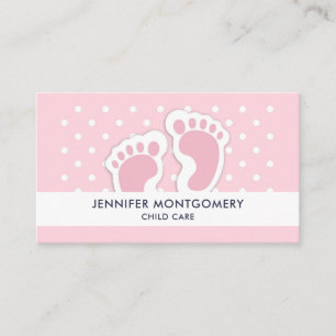 Carte De Visite Empreintes filles mignonnes roses