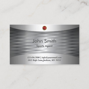 Carte de visite en acier de luxe d'agent de sports