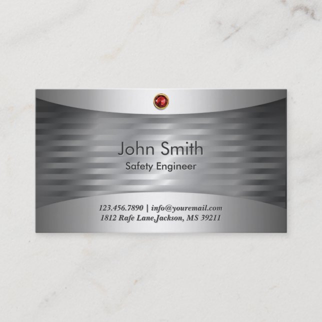 Carte de visite en acier de luxe d'ingénieur de (Devant)