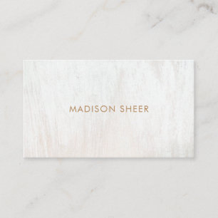 Carte de visite en bois blanc minimaliste
