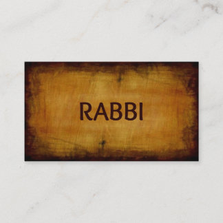 Carte de visite en bois brossé d'antiquité Rabbi