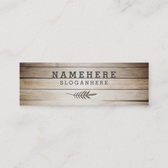 Carte de visite en bois de café foncé élégant (Devant)