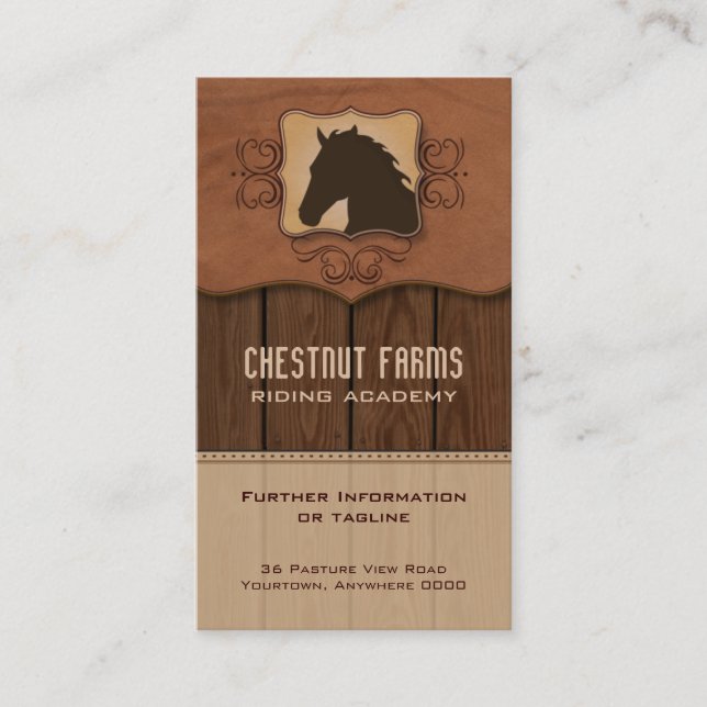 Carte de visite en bois de cheval de Flourish (Devant)