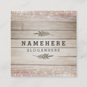 Carte de visite en bois foncé moderne de carré de